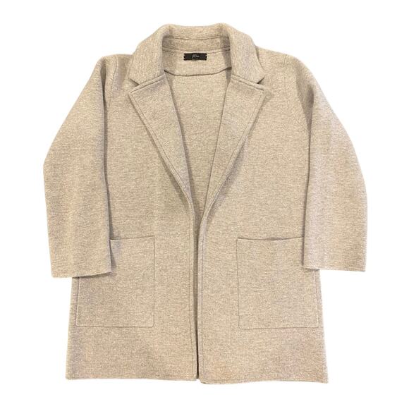 J Crew Sophie Open Front Gray Classic Wool-Blend Sweater Blazer Size S - Picture 2 of 8